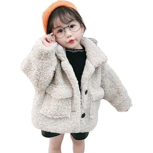 Baby Girls Winter Jackets Lambs Wool Coats Kids Warm Jackets Boys Fleece Children Outerwear Girls Loose Coats Baby Overcoat 1-7Y