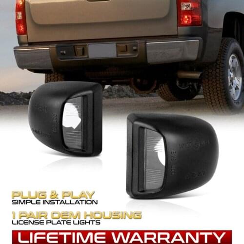 1Pair Rear Bumper License Light Cover Housing For Chevrolet Avalanche Silverado License Plate Light