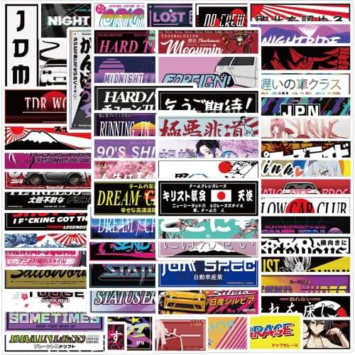 10/66PCS Japan JDM Racing Car Modification Graffiti Stickers DIY Phone Snowboard Laptop Luggage Guitar Motorcycle Sticker Decals