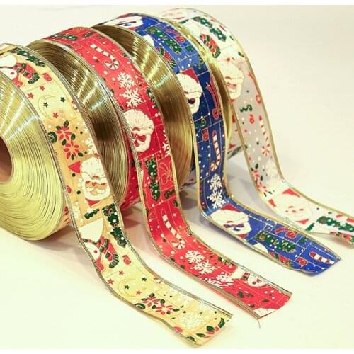 200cm/set DIY Ribbon Christmas Gift Ribbon For Handmade Crafts Xmas Tree Ornaments Christmas Home Party Decoration Supplies