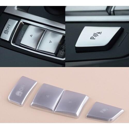 3pcs Silver Gear Shift Panel Left Button Cover Trim Fit for BMW 5 series F10 F07 F18 2011 2012 2013 2014 2015 2016 2017
