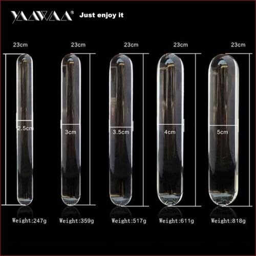 23cm Double heads butt plug glass dildo and Clean and sanitary Huge glass dildo Crystal anal Anal beads fake gay sex toys