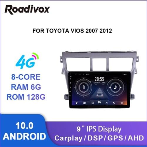 9" android 10.0 car radio video gps navigation player for Toyota VIOS Yaris 2007 2008 2009 2012 multimedia autoradio stereo