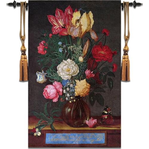 Belgium wall hangin tapestry model house paintings beautifully married wedding murals still life flower rural decorative art
