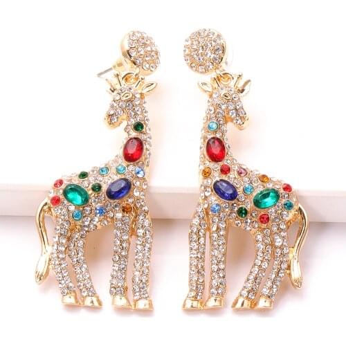 Shiny Rhinestone Fringe Stud Earrings Bohemian Cute Fashion Animal Drop Earring Wholesale Jewelry Accessories For Women Gift