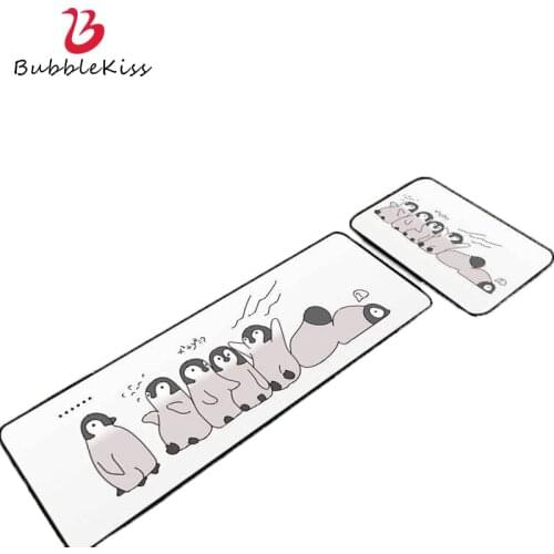 Bubble Kiss Polyester Waterproof Rugs for Bedroom Modern Cartoon Cute Little Penguin Carpet Kitchen Rug Door Outside Floor Mat