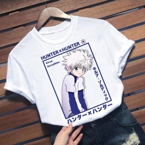 Unisex T-shirt Anime Hunter X Hunter Killua Round Neck Fashion Men Hip Hop T-shirt Tops