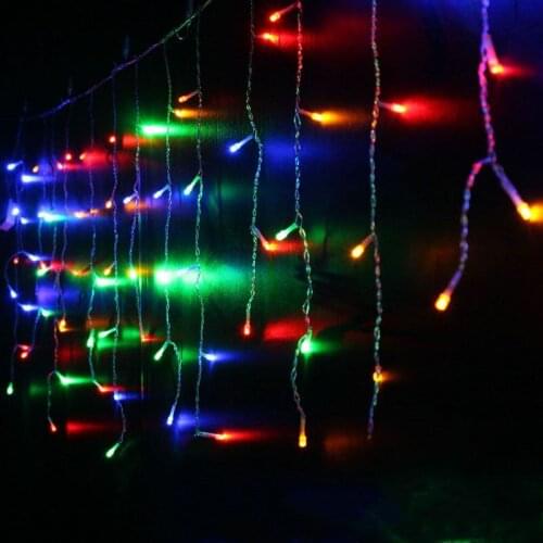 3M*1M 144LED icicle hanging Curtain String Fairy Light Xmas Home Wedding decor linkable male/female DC connector-4 Colors option