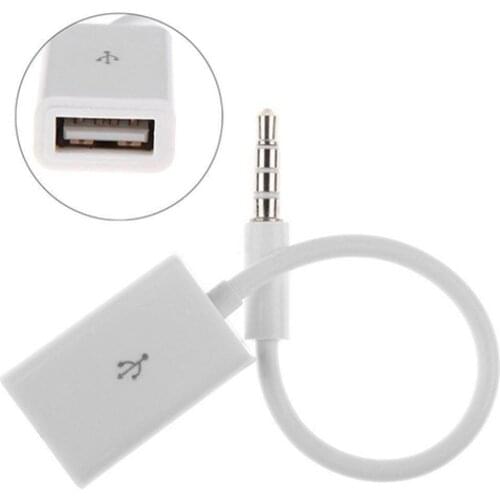 Converter Cable Car MP3 3.5mm Male AUX Audio Plug Jack to USB 2.0 Female Converter Cable Cord For Navigation Vehicular Audio