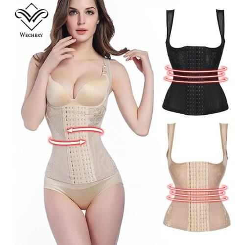 Wechery Slimming Underwear Corset Belt Body Modeling Strap Waist Trainer Seamless Shapers Top Steel Boned Slim Vest Fajas 6XL