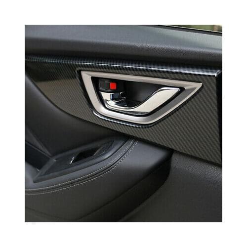 Carbon Fiber Style Inner Door Handle Bowl Cover 4pcs for Subaru Forester 2019