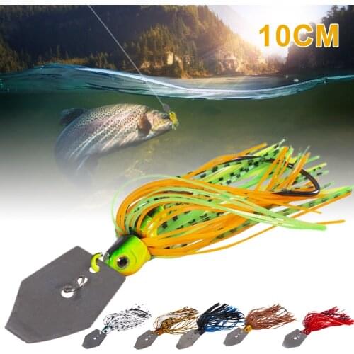 Chatterbait Blade Bait Spinner Bait with Rubber Jig Skirt Buzzbait Fishing Lures Tackle Freshwater Saltwater Hard Metal Swimbait