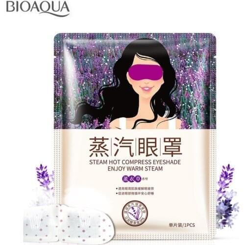 BIOAQUA Lavender Oil Steam Eye Mask Face Care Skin Dark Circle Eye Bags Eliminate Puffy Eyes Fine Line Wrinkles Anti aging 1pcs