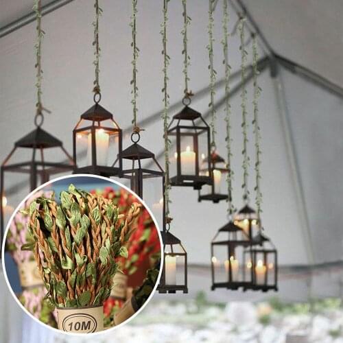 Simulation Red Ant Hemp Rope Green Leaf Mixed Forest Series Fresh DIY Background Rattan Park Corridor Window Ceiling Decoration