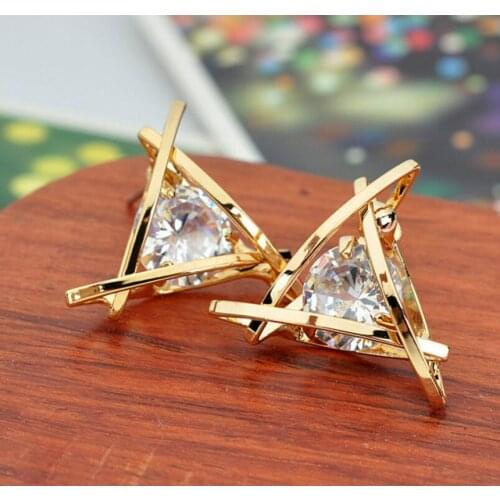 Fashion jewelry luxury earrings exquisite bohemian crystal earrings ladies earrings triangle geometric earrings