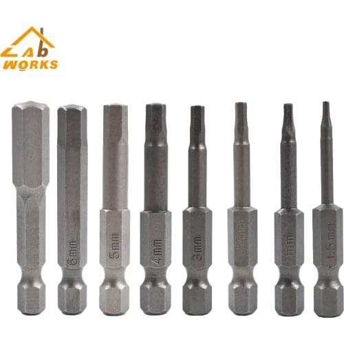 8 Piece Hex Head Allen Bit Set Quick Connect Shank impact driver drill metric mm