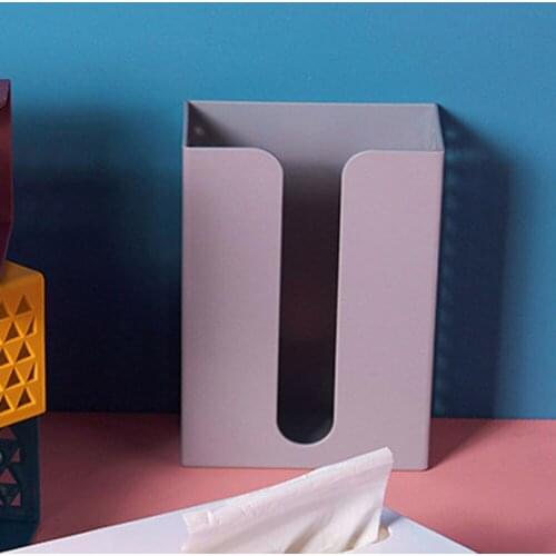 Wall Mounted Self Adhesive Plastic Tissue Box Napkin Storage Paper Hollow Paper Towel Napkin Organizer Holder Home Dispense H9P0