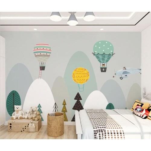 Custom Nordic Hot air balloon TV background wall childrens room papel de parede wallpaper boy girl mural bedroom 3d wallpaper