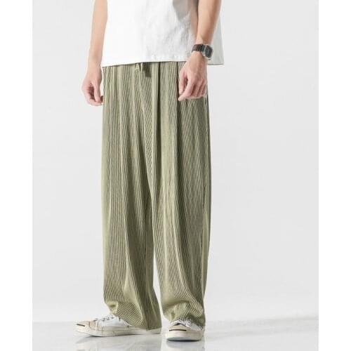 New Harem Pants Men Casual Pants Straight Wide Leg Trousers Solid Color Women Pants Loose Straight Pants 2021 Elastic Waist Man
