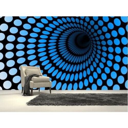 Custom 3D art wallpaper, Blue Tunnel CGI murals for apartment building in the background of the wall vinyl papel de parede