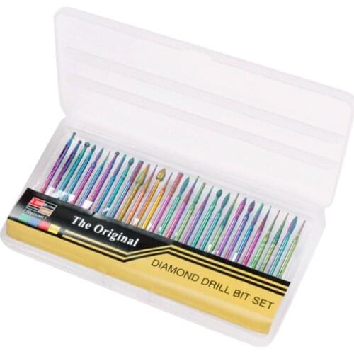 Rainbow Diamond Nail Drill Burr Bits Manicure Pedicure Tools for Remove Acrylic Nails Gel Home Salon SPA