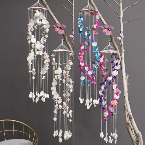 Colorful shells exquisite Japanese style 19 Ssangyong white color wind chimes V2623 fashion jewelry store supply