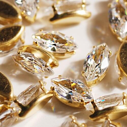 4x8 5x10mm Horse Eye 3D Shiny Zircon Alloy luxury Jewelry Accessory, Used For Costume Dress Show DIY Sewing Design Ornament