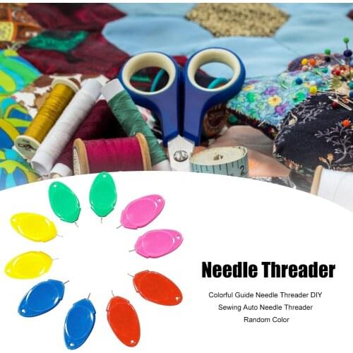 Needle Threader Insertion DIY Handmade Sewing Accessories Colorful Guide Automatic Plastic Needle Threader Easy Device