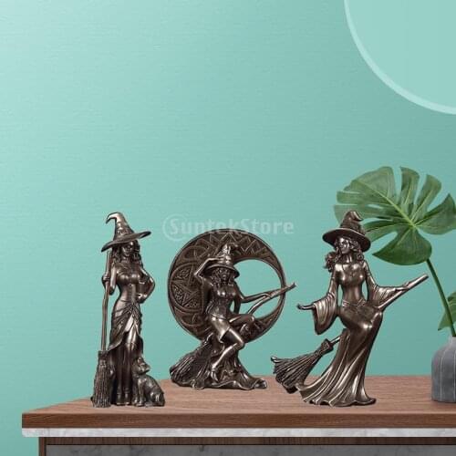Nordic Witch Statue Sculpture Goddess Figurines Witch Figurines Collectibles Sorceress Artwork Home Office Ornament Decor Crafts