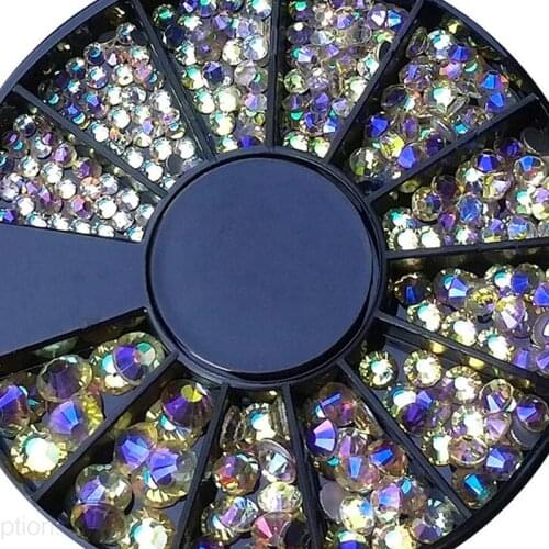 1.5mm 2mm 3mm 4mm Round AB Shinny Stone Crystals Nail Rhinestones Nail Jewelry 3D Design Charm Nail Tips Gem Stones Accessory