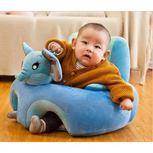 T5EC Baby Learning Sitting Chair Comfortable Infant Soft Plush Floor Support Seat Cute Animal Shaped Newborn Sofa Cushion