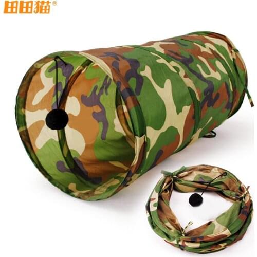 Cat Tunnel Cat Play Tunnel Camouflage Color Kitten Play Toy Funny Cat Long Tunnel Collapsible Bulk Cat Toys