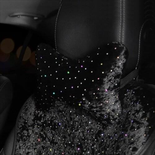 Bling Diamond Star Car Seat Neck Pillow Rhinestones Crystal Auto Headrest Waist Support Car Interior Accessories for Women
