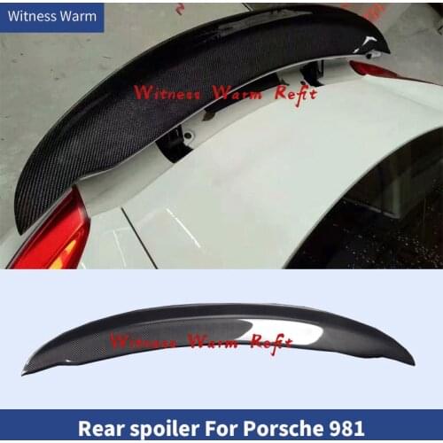 High Qualit CARBON FIBER FRP REAR WING TRUNK LIP SPOILER FOR Porsche Cayman Boxster 981 body kit