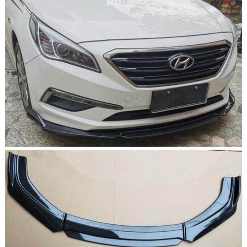High Quality ABS PAINT CARBON FIBER FRONT BUMPER SPOILER LIP SPLITTERS WIND KNFE COVER For Hyundai Sonata 2015 2016 2017