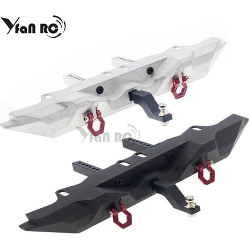 Yfan 1 Pcs Metal Rear Bumper with D-rings Tow hook for 1/10 RC Car Traxxas TRX-4 TRX4 SCX10 I II upgrade rear damper parts Y009