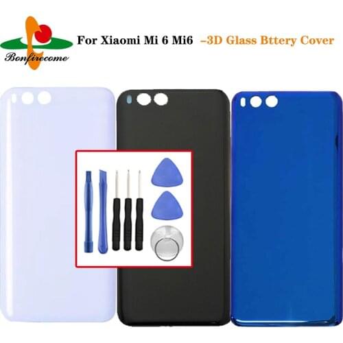 For Xiaomi Mi 6 Mi6 Back Battery Cover Case Glass Housing Rear door Back Cover Replacement