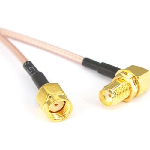 10 Pieces SMA Cable SMA Female Rightangle to RP SMA Male Coax FPV Antenna Adapter Pigtail Extension Cord RF Connector Cable