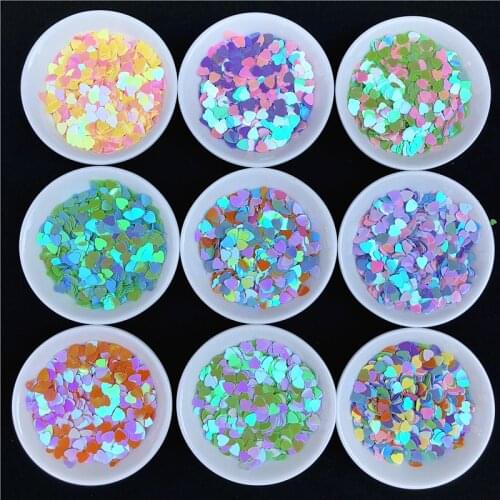 1200pcs/Lot 6mm Love Heart Shape PVC Loose Sequins Paillettes for Nail Arts,wedding decoration confetti,Kids Diy Accessories
