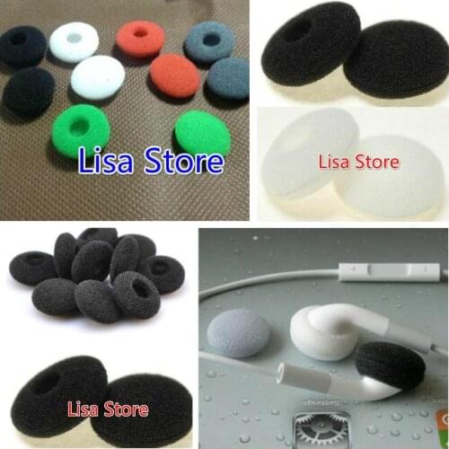 200 Pairs/400pcs (5 Colors) 18MM Thicker Soft Sponge Foam Noise Isolating Ear Pad Earbud Earbuds Cover Case For iPhone Samsung