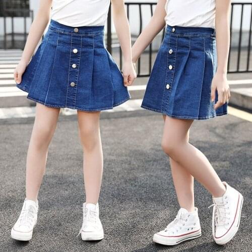 2021 Summer Baby Girl Denim Dress Cotton Wear-Resistant Dress For Girl Pleated Skirt Clothes Girls For Cool Girl