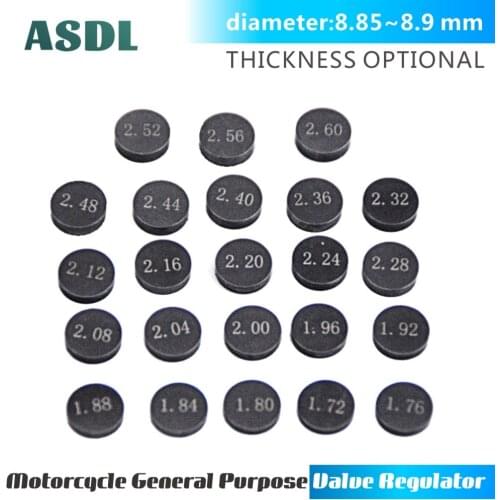 23 Pcs Motorcycle Engine Parts Adjustable Valve Pad Shims 8.85-8.9 mm Complete Valve Shim Kit Cams 1.72-2.52 #c