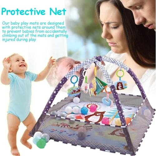 3 In 1 baby play Mat Educational Mat Crawling Blanket with18pcs Ocean Ball Infant Play Rug Kids Activity Mat Gym Baby Indoor Toy