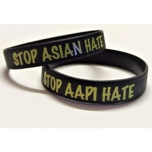 300pcs Stop Asian Hate Silicone Bracelets Rubber Wristbands Free Shipping by DHL