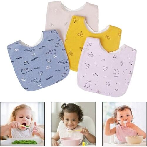 4Pcs/Set Baby Soft Cotton Saliva Towel Toddler Newborn Waterproof Burp Cloth Bib U7EE