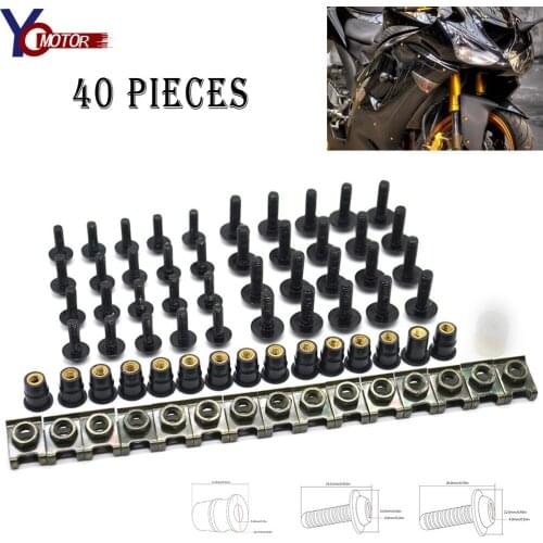 40PCS Motorcycle for Aprilia RSV1000 RSV DUCATI MONSTER 696 1098 996 999 848 796 695 Windscreen Screws Windshield Fairing Bolts