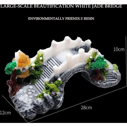 Fish Tank Landscaping Bridge Rockery Flocking Avoiding Pavilion Antique Roman Portrait Resin Craft Aquarium Decoration Ornaments