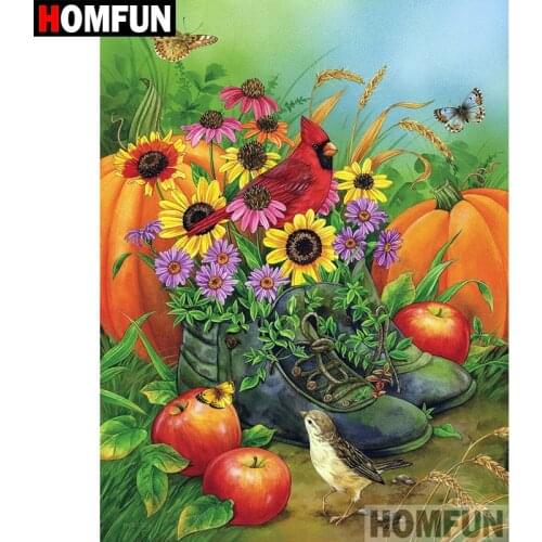 HOMFUN 5D DIY Diamond Painting Full Square/Round Drill "Bird & Flower" Embroidery Cross Stitch gift Home Decor Gift A08133
