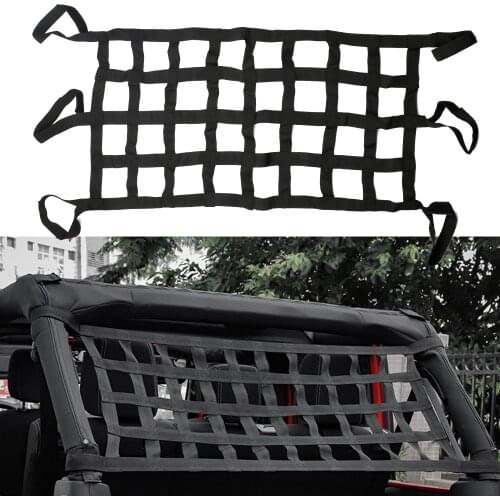 Multifunction Retrofit Mesh Cargo Auto Car Roof Storage Net Tail Box Net Net Accessories For Jeep Wrangler TJ JK 07-18