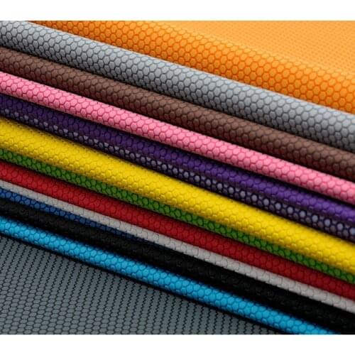 0.6mm free shipping factory wholesale embossed hexagon ball grain PU synthetic leather/ notebook case leather material fabric